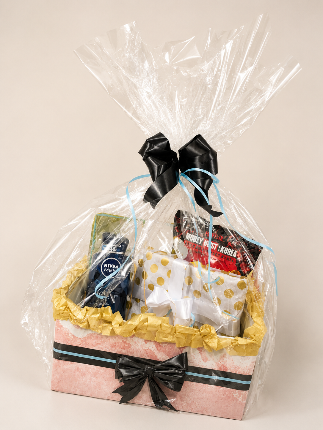 A beautifully wrapped Lamour gift hamper — example of our wrapping service